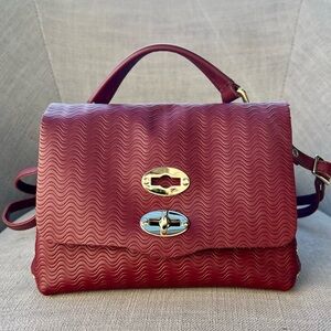 Zanellato Postina Baby Bag in burgundy palmellato leather Bordeaux